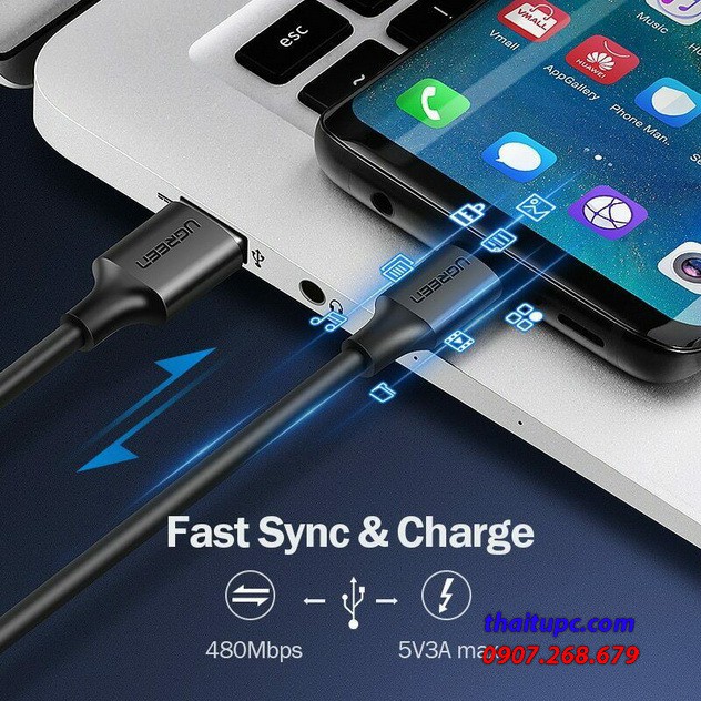 Cáp USB to USB-C Data Cable, Dài 2m - UGREEN 60118