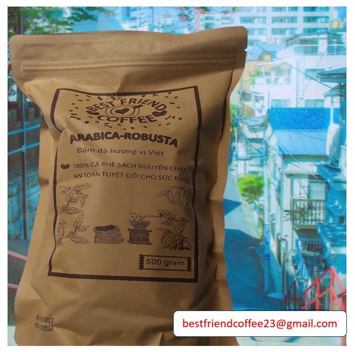 500g cà phê mộc robusta - dạng bột- 100% nguyên chất