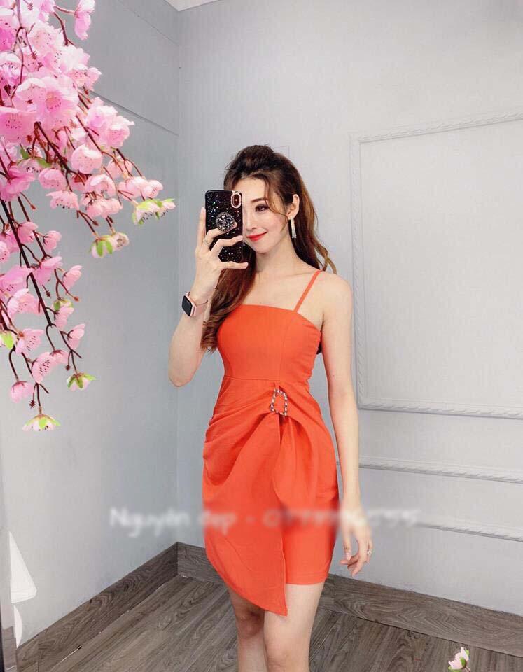 Đầm nữ cup ngực lệch chéo thời trang kiểu mới sgr đ43