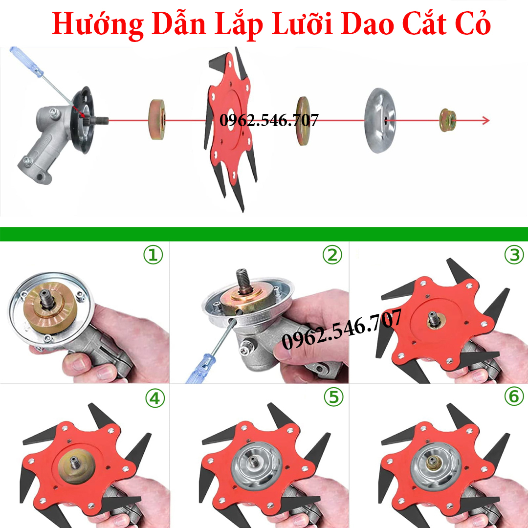 Lưỡi dao máy cắt cỏ, Lưỡi cắt cỏ 6 cánh ( Hàng Loại 1 )