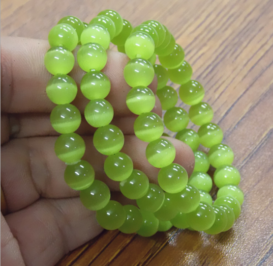 (BAO RẺ) Vòng tay đá mắt mèo 10ly thời trang,quà tặng ý nghĩa cho người thân( 10 ly-vàng chuốii)