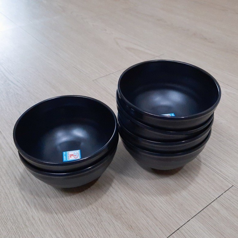 Chén Cơm Nhựa Melamine Đen Nhám