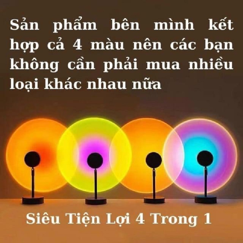 Bảng giá Đèn Hoàng Hôn - Sunset Lamp Loại 4 Màu, 16 Màu Nhiều Màu - Đèn Cầu Vồng Trang Trí Chụp Ảnh