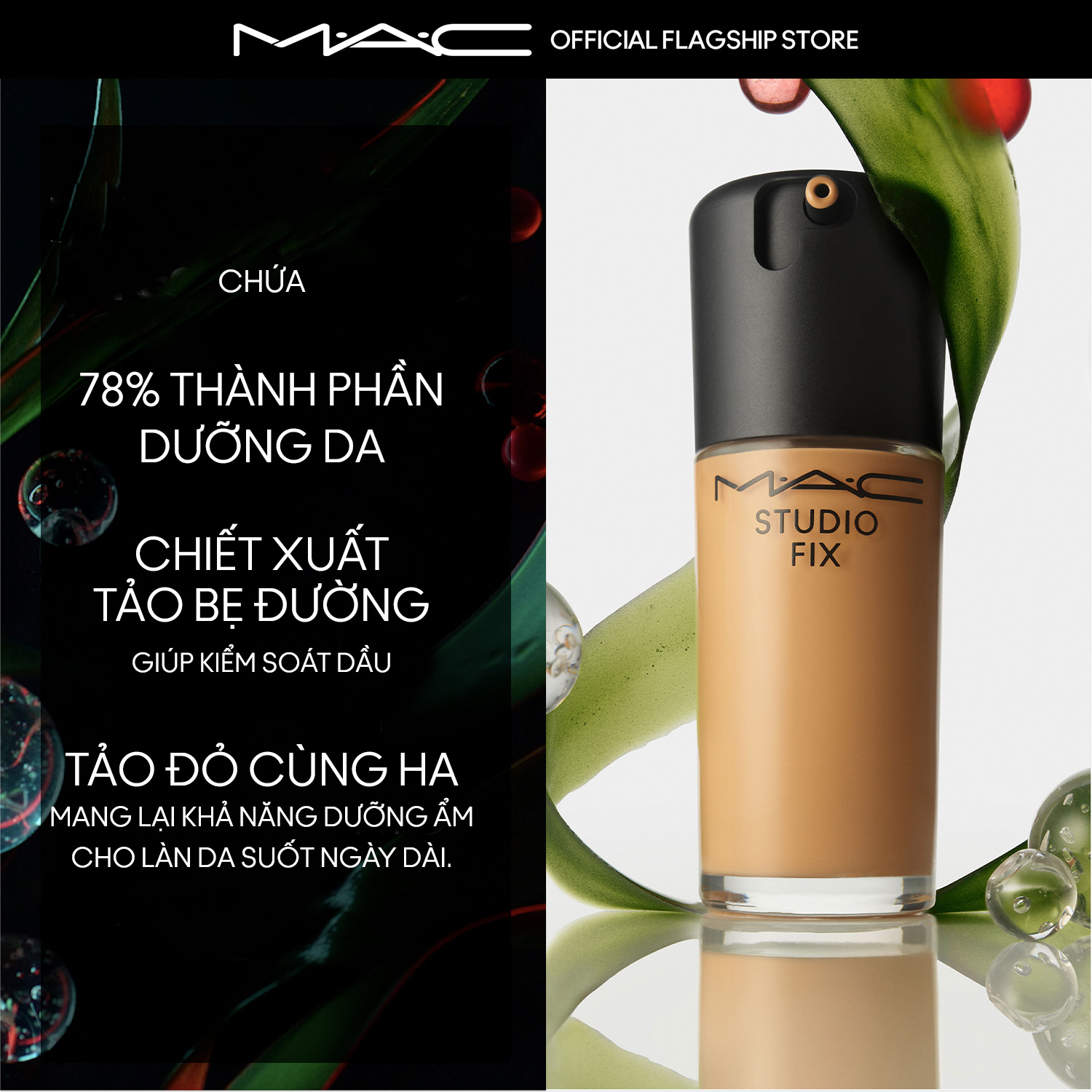 Kem nền mịn lì MAC Studio Fix Fluid SPF 15 30ML | Kết cấu dạng lỏng, kiềm dầu và bền màu suốt 24H 