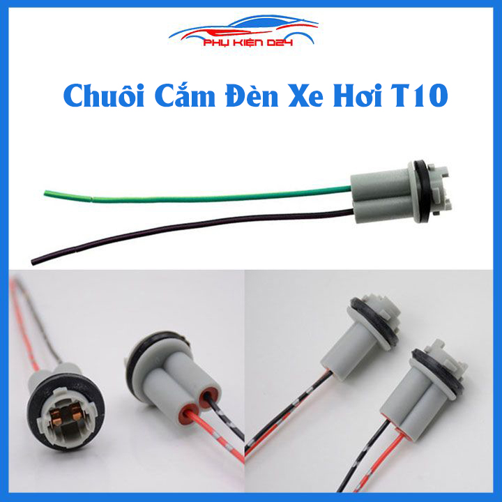 Chuôi cắm đèn, đui đèn T10 dùng cho đèn led, demi, xi nhan ô tô, xe máy