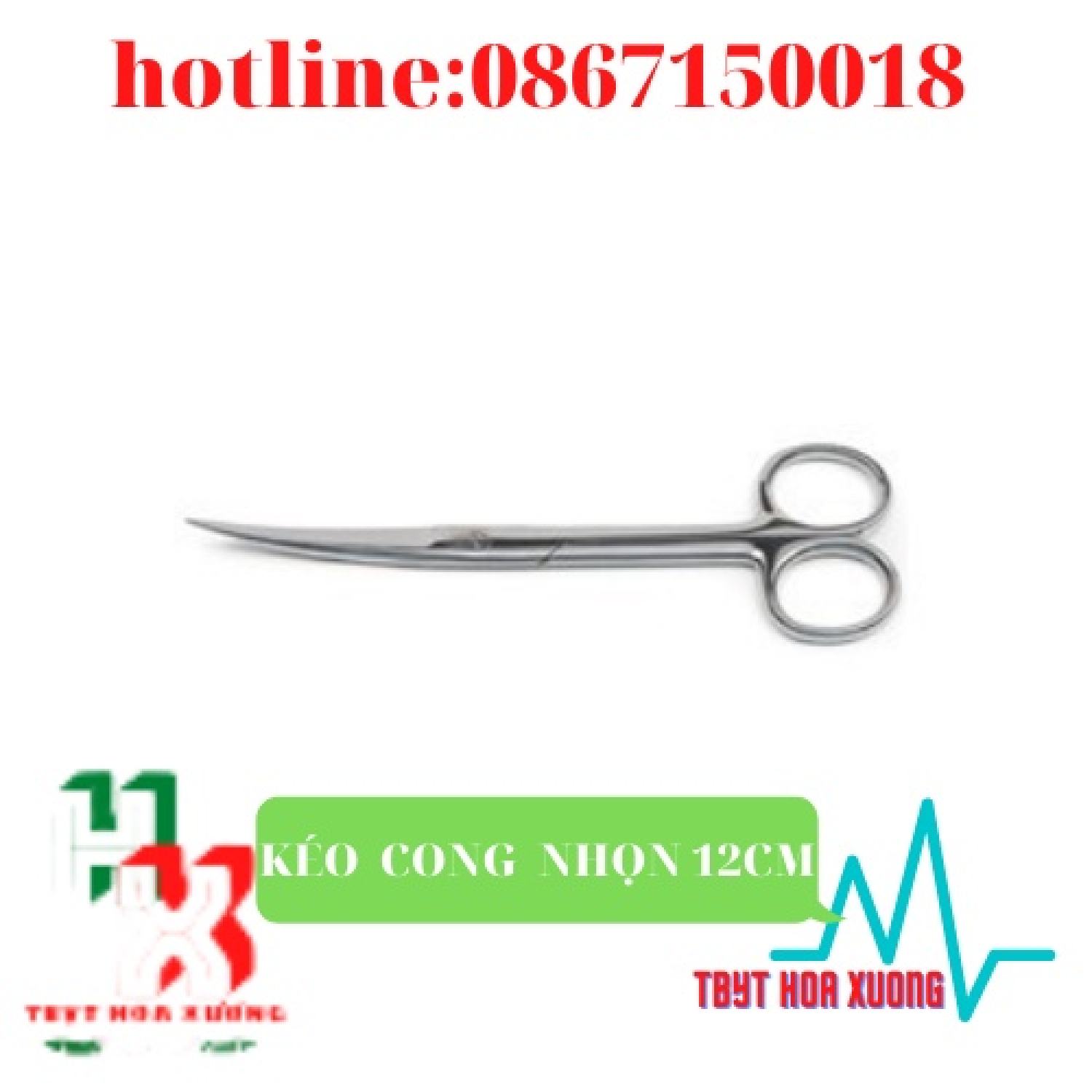 Kéo Y Tế Cong Nhọn 2 Đầu 12cm - Kéo Cắt Chỉ  Pakistan