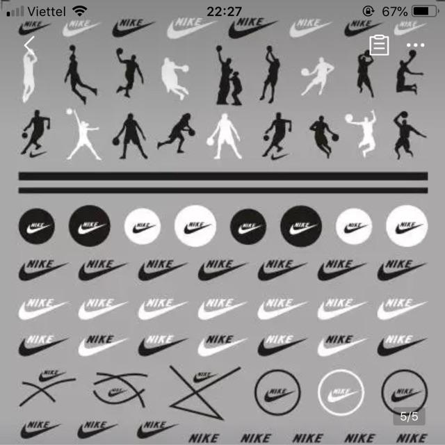 Set 5 miếng Sticker các thương hiệu nổi tiếng