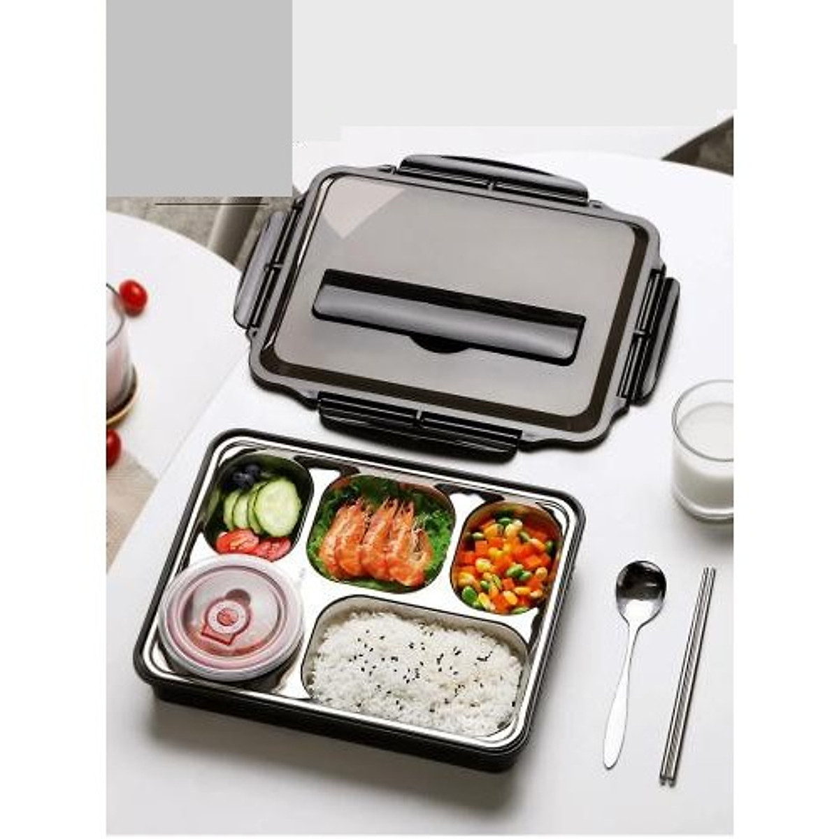 [HCM]KHAY CƠM PHẦN GIỮ NHIỆT INOX 5 NGĂN