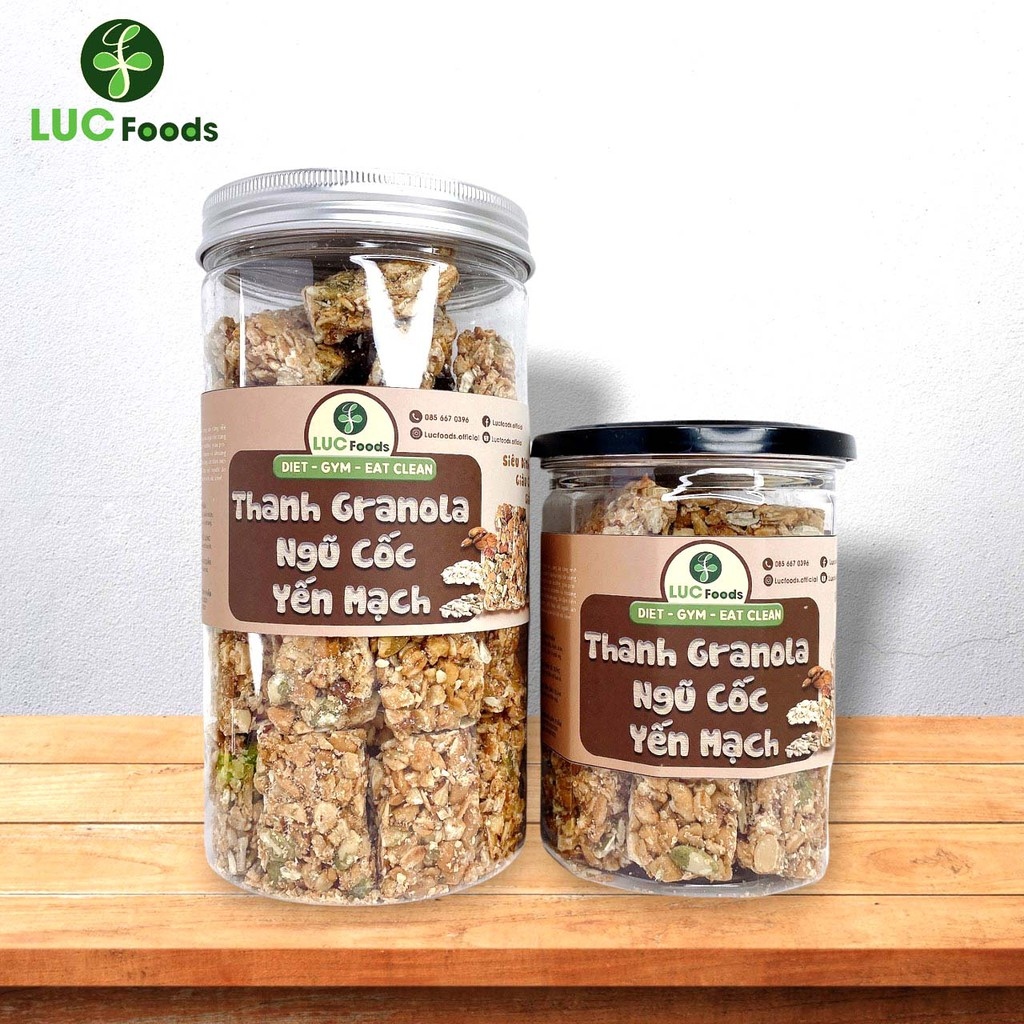 ✉  Thanh granola ngũ cốc yến mạch LUCfoods - Giàu chất xơ   protein Lành mạnh Bổ dưỡng Thơm ngon (250g/440g)