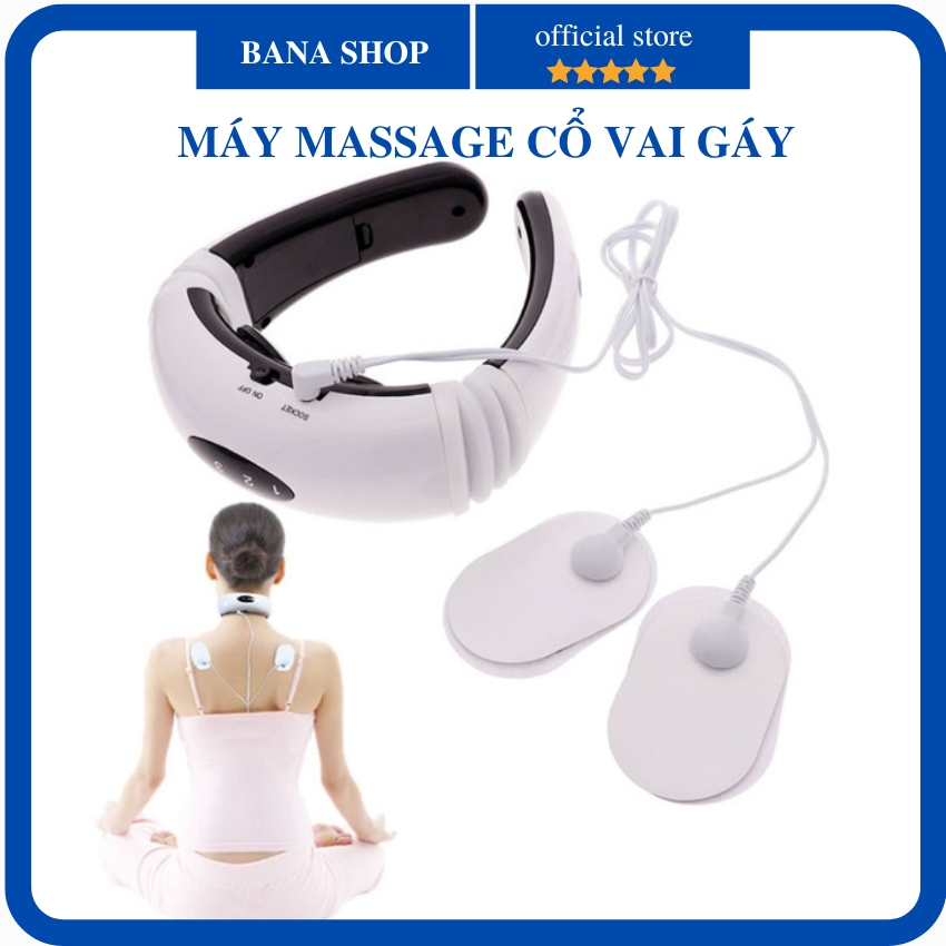 FreeshipMAX Máy Massage Cổ Vai Gáy, Máy Matxa Vai Cổ 3D Xung Điện Giảm Đau