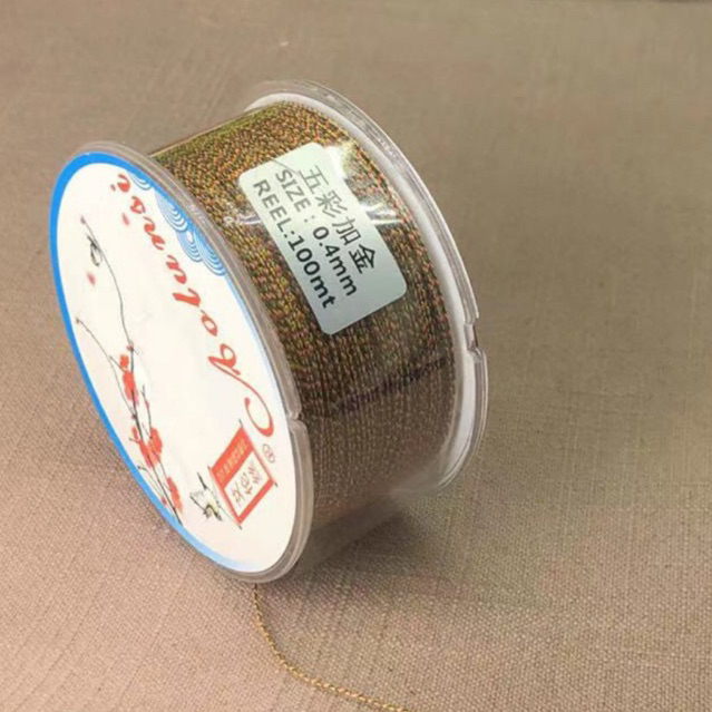 Cuộn chỉ ngũ sắc 0.4mm 100 mét - mh886