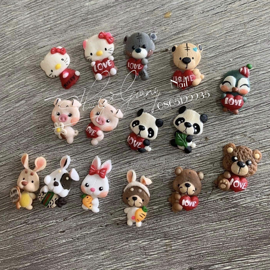 [Charm] charm nail - charm gấu - gấu nặn thủ công