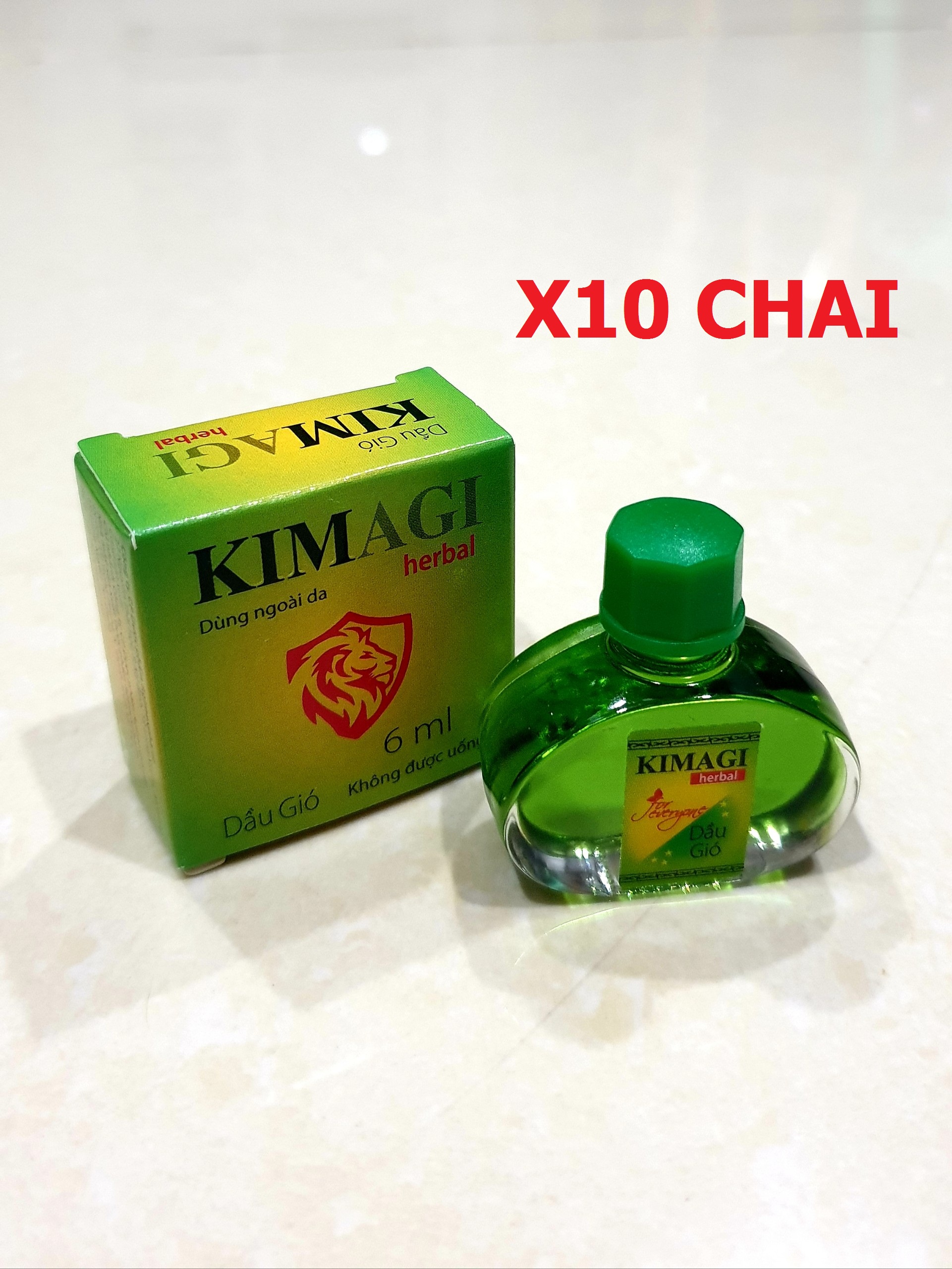 Dầu gió KIM AGI herbal (COMBO 10 CHAI)