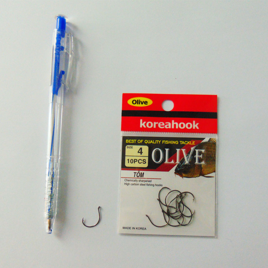Lưỡi Câu Tôm Olive Korea Hook (giá nguyên vỉ)