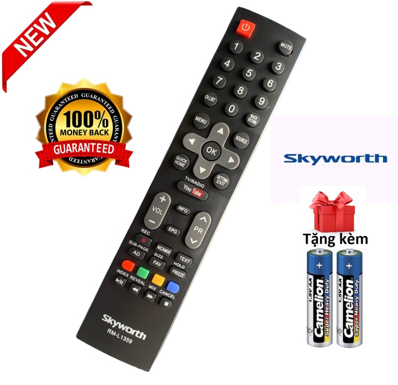 Bảng giá Điều khiển tivi Skyworth RM-L1359 remote skyworth - Hàng tốt [ tặng kèm pin ]