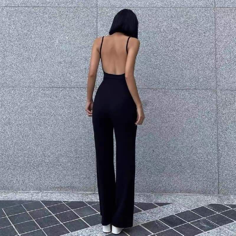 [HÀNG ĐẸP sẵn mút ngực] Jumpsuit 2 Dây Hở Lưng Ống Suông Dáng Dài