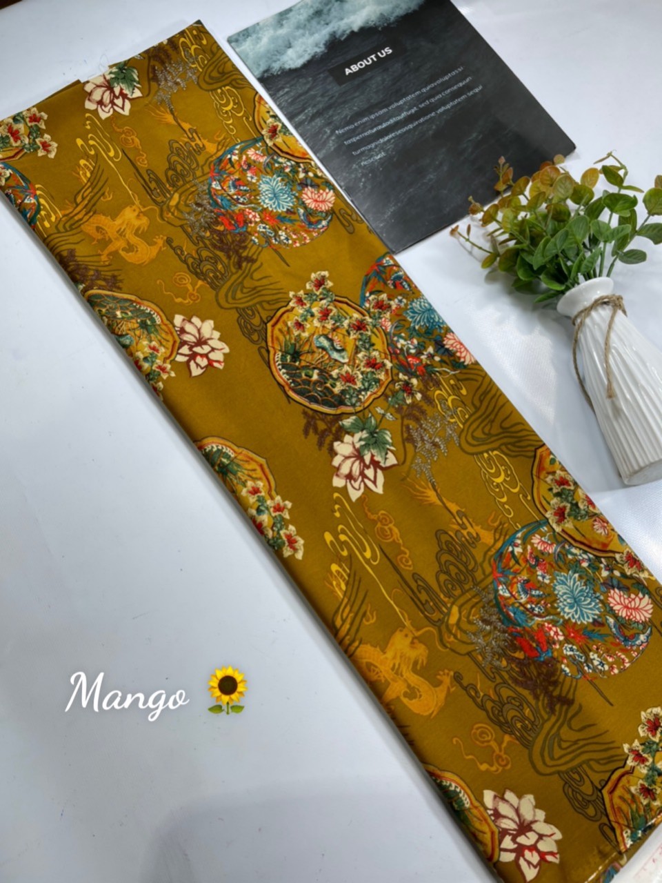 (2m x 1.5m) Vải Lụa Mango Hoa Nhiều Màu