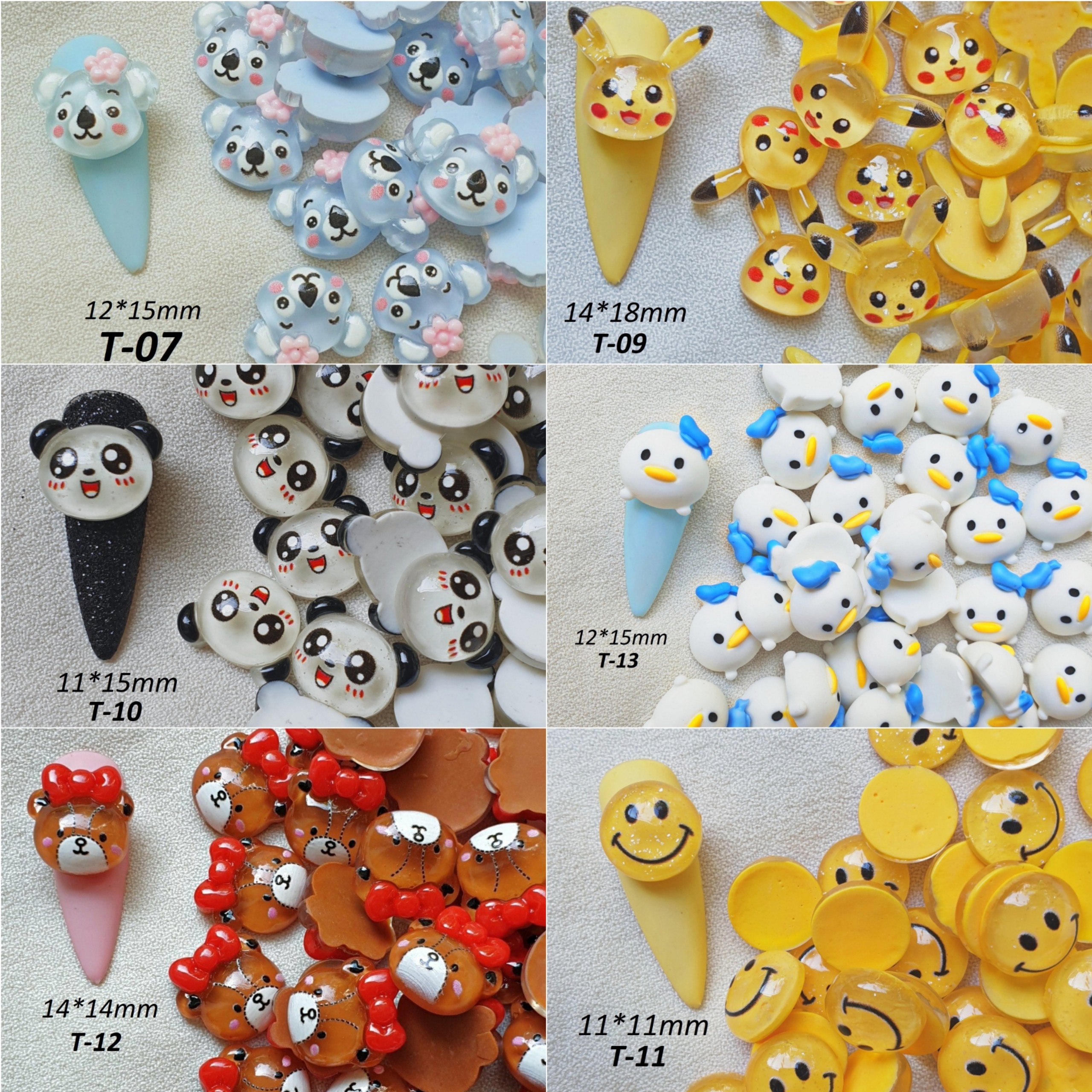 [Ảnh thật] Charm Hoạt Hình Thú Hàn Quốc Trang Trí Móng