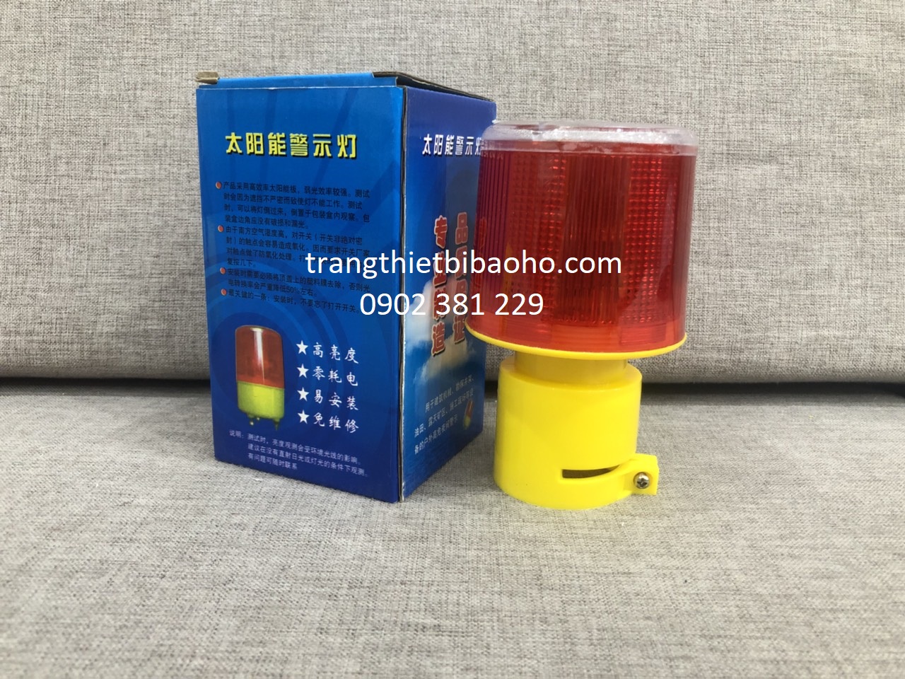 Đèn cảnh báo năng lượng mặt trời đế nam châm JS