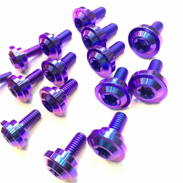 Ốc titan 6li15 gờ , ốc 6li titan gr5 có gờ bắt nhiều vị trí . DoChoiXeMay