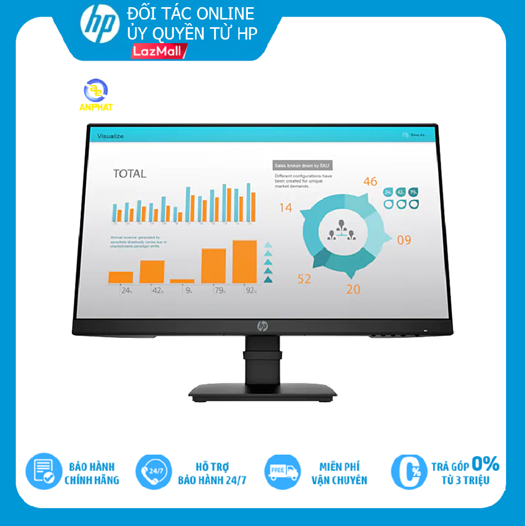 TRẢ GÓP 0% Màn hình máy tính HP P24 G4 1A7E5AA 23.8 inch FHD IPS Hàng chính hãng