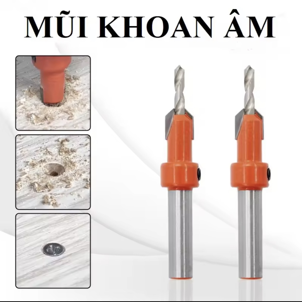 Mũi khoan âm vít gỗ đa năng - mũi khoan mồi âm vít 2 tầng