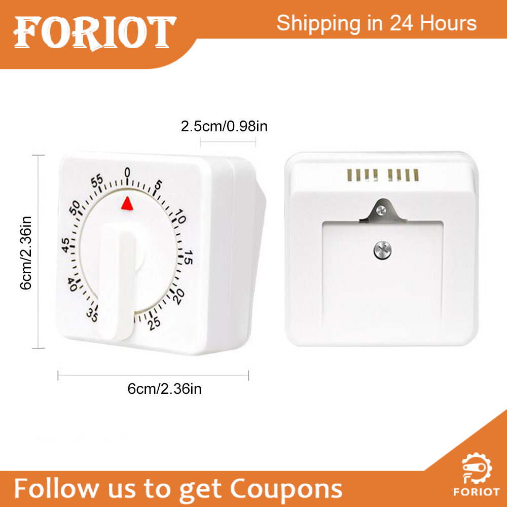 Foriot Bếp Thủ Công Bộ Hẹn Giờ Lên Dây Cót Cơ Học 60 Phút Xoay 360 Độ Quản Lý Thời Gian Nấu Bếp