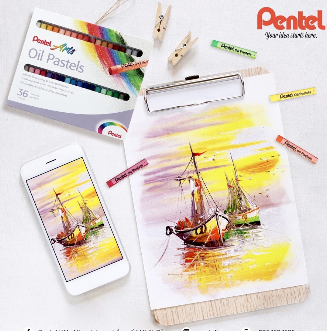 Sáp Dầu Pentel 12/16/25/36/50 Màu - PHN [Hàng Chính Hãng]