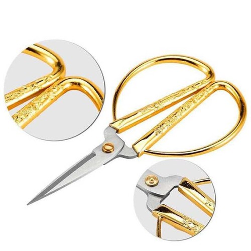 Kéo cắt thịt cán vàng siêu sắc- Kéo to 20cm chạm rồng phượng cực đẹp