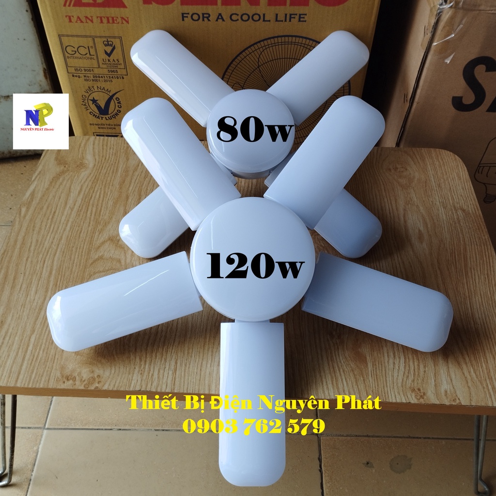 Đèn LED Hình Cánh Quạt ( 4 Cánh Công Suất 80w - 5 Cánh Công Suất 120w) Đuôi Đèn E27 - Bóng Siêu Sáng