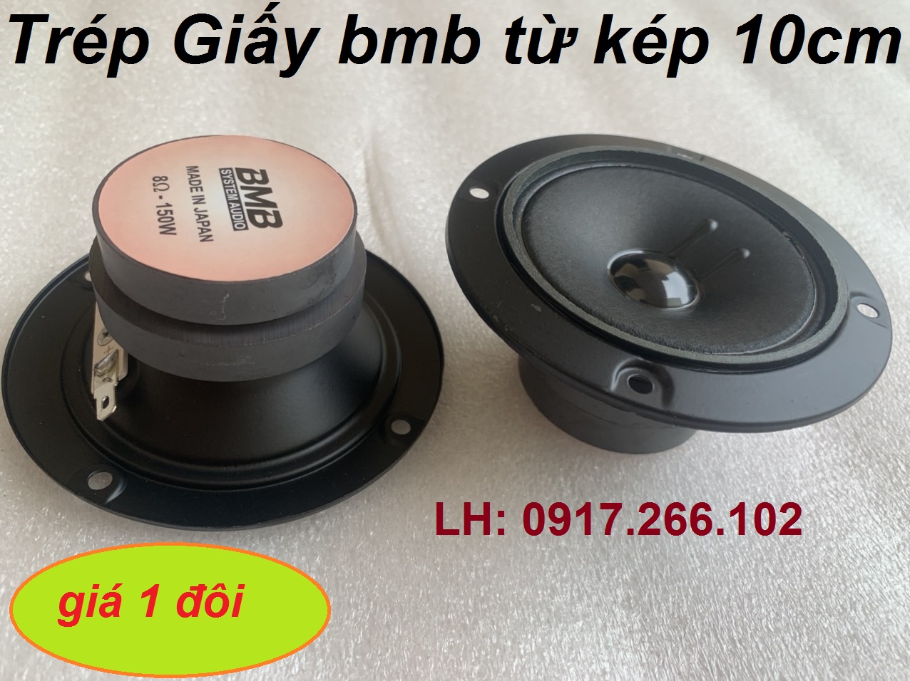 Bộ loa trép giấy 10cm bmb cao cấp - giá 1 đôi