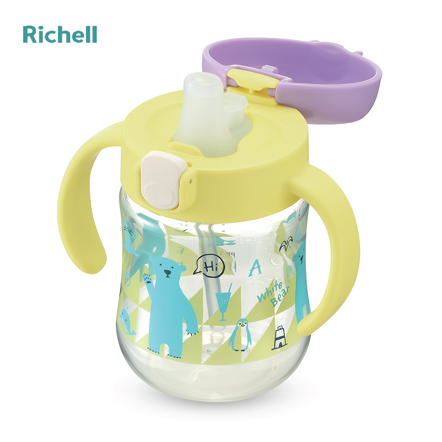 CỐC TẬP UỐNG 2IN1 T.L.I RICHELL (VÀNG)