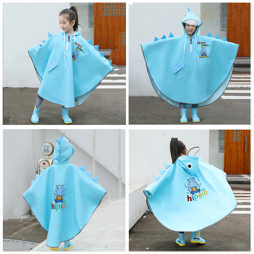 Áo Mưa Trẻ Em KOJMAC Kids Raincoat Fashion Khủng Long Cao Cấp ( Tặng Túi smally Khoác Cho Bé Gái Trai Đi Mưa Dễ Thương )