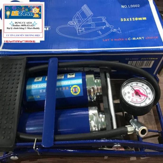 Bơm đạp 2 ống C-MART L0002