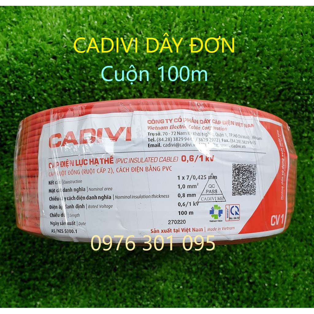 Dây điện đơn cadivi cdv 1.0 / 1.5 / 2.0 / 2.5