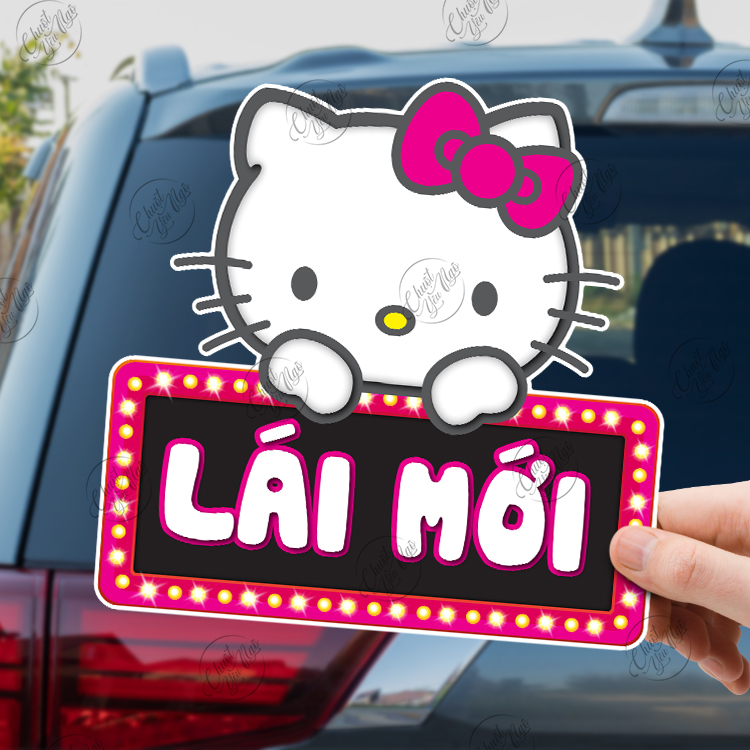 Combo 2 miếng dán decal lái mới trang trí xe hơi ô tô