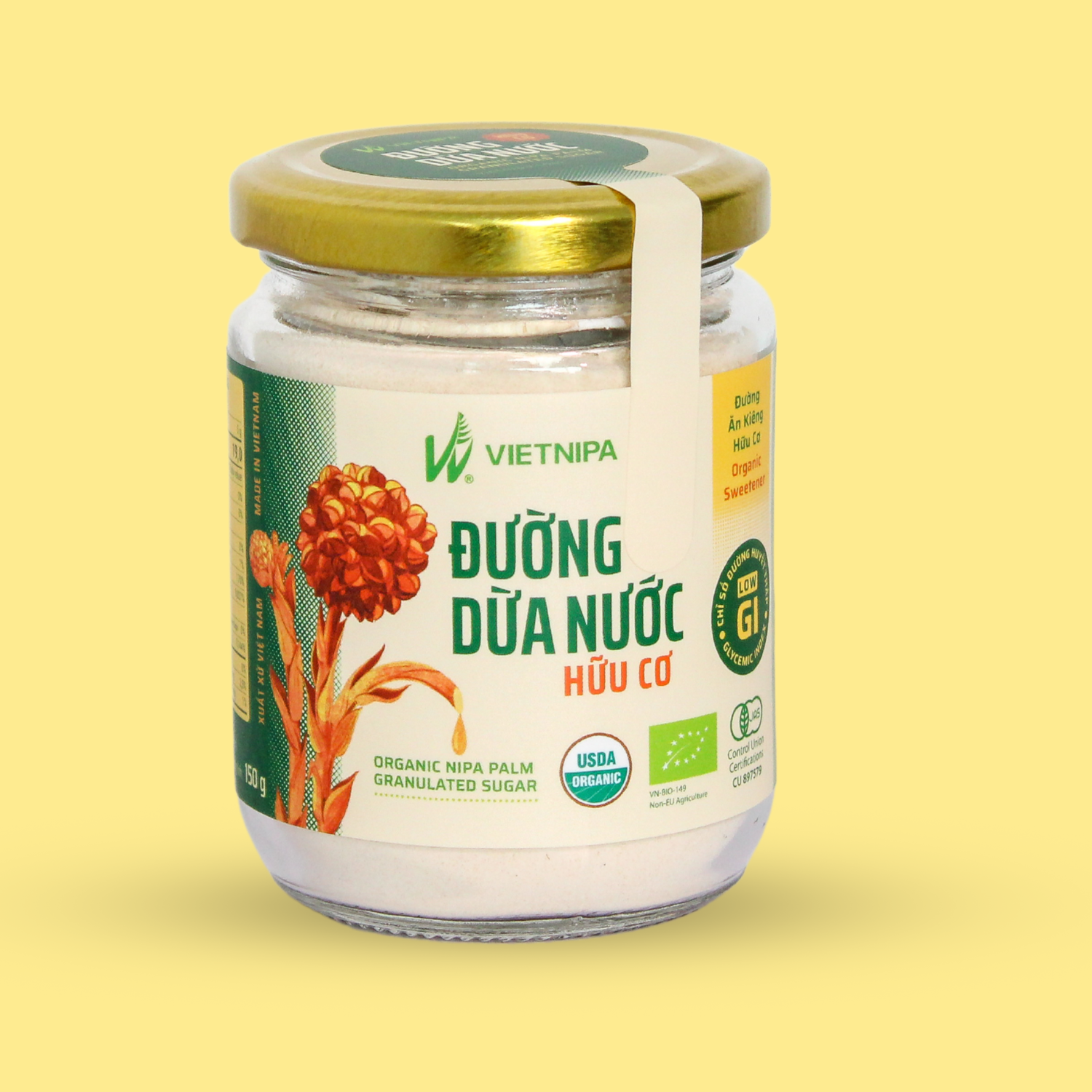 Đường Mật Dừa Nước Hữu Cơ VIETNIPA - Hũ 100g
