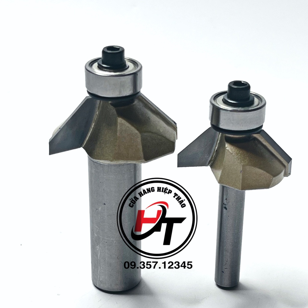 Mũi phay gỗ vát 45 độ có bi Tideway cao cấp 0203 MSVCB-45-TW