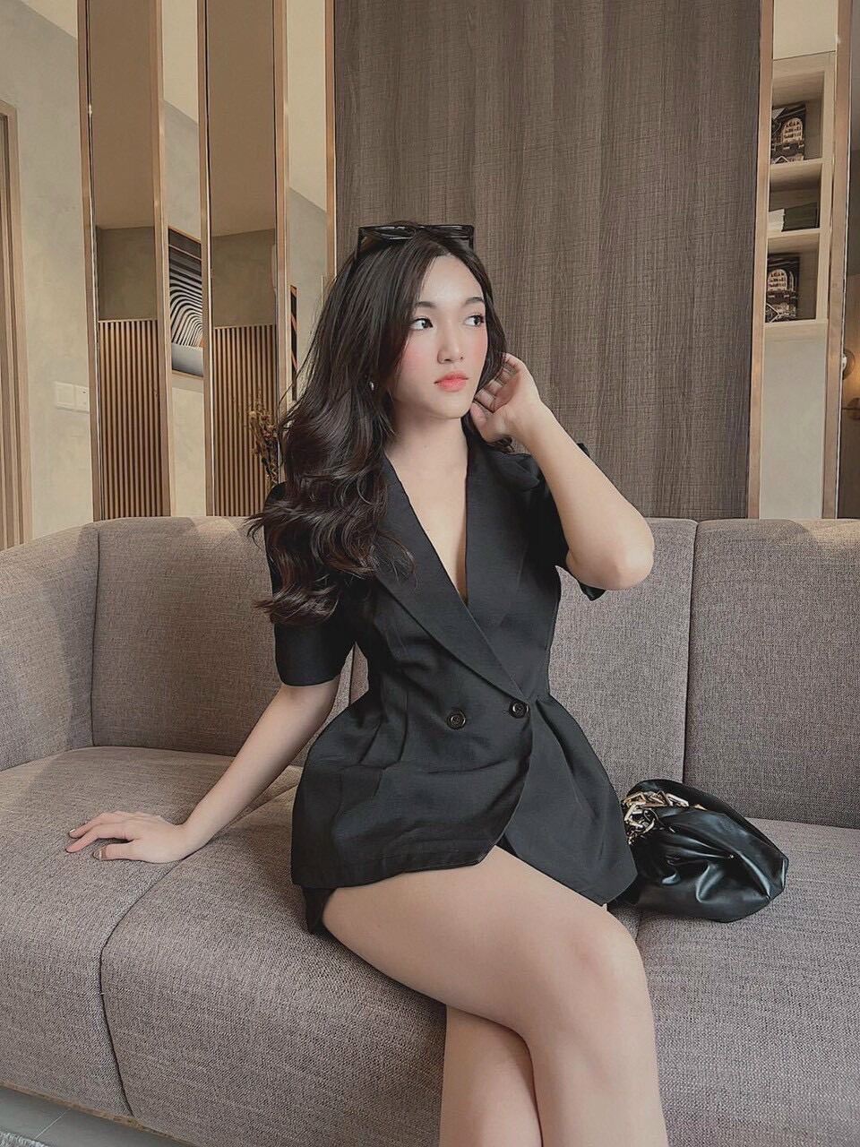 Set quần short đùi + áo vest sang chảnh
