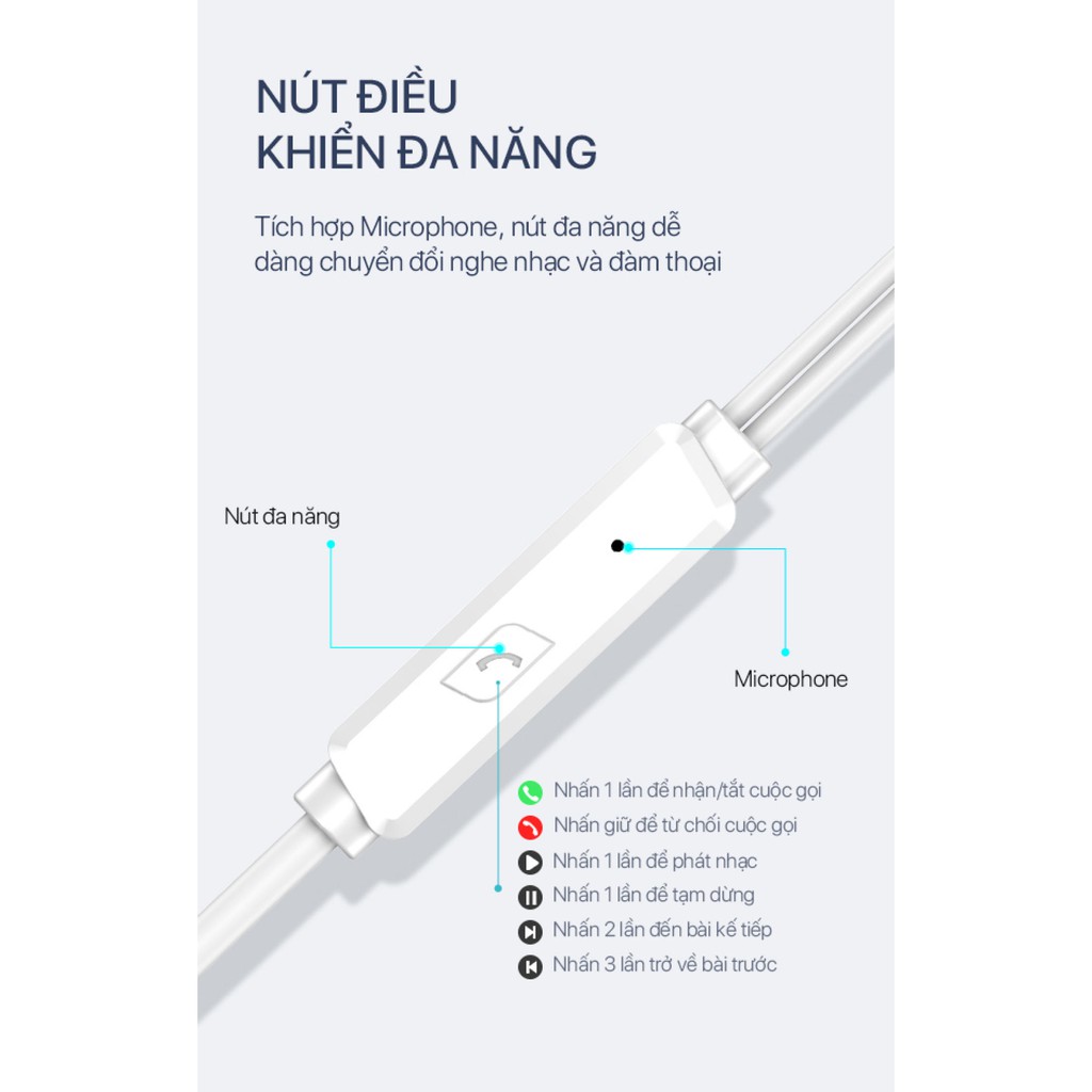 Tai Nghe Có Dây ROBOT RE20 Nghe Nhạc Chơi Game Có Micro Đàm Thoại Âm Thanh HD Sắc Nét - Hàng Chính Hãng