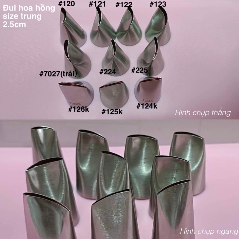 Đui đúc bắt hoa hồng, đui bắt kem, đui bắt xôi đậu , đui inox đúc cứng cáp kích thước 2.5 đui trung