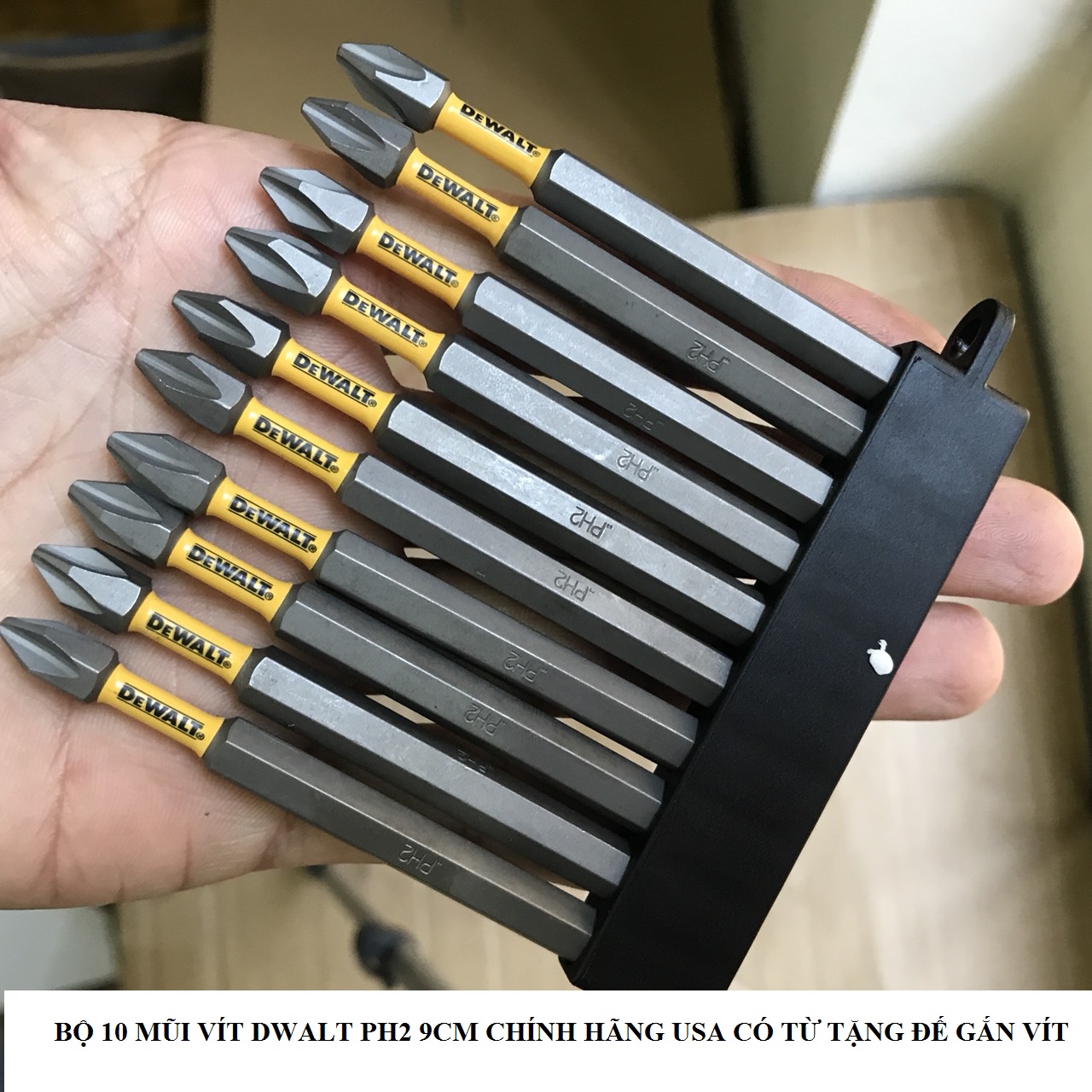 Bộ 10 Mũi Vít DeWalt PH2 nhập Mỹ dài 9cm