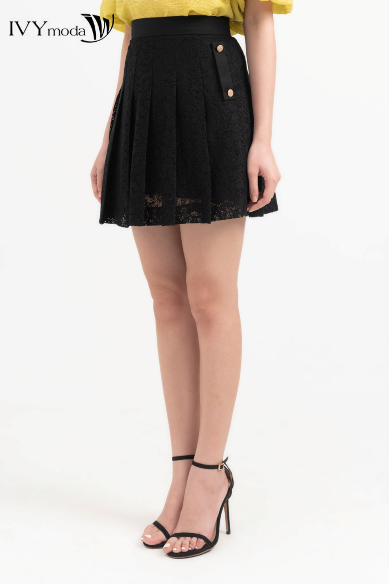 Chân váy ren xếp ly IVY moda MS 31M8295