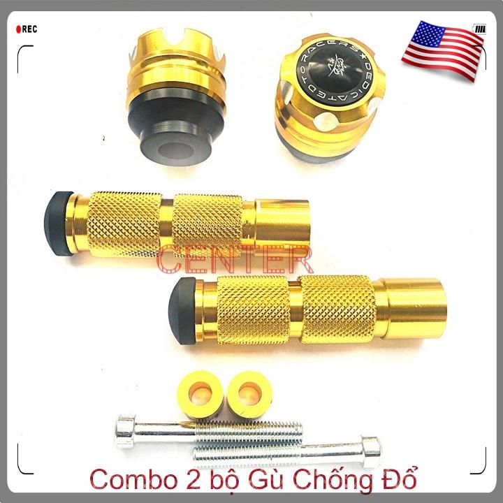 [ màu vàng ] Combo 2 bộ gù chống đổ trước có chụp và gù sau K9