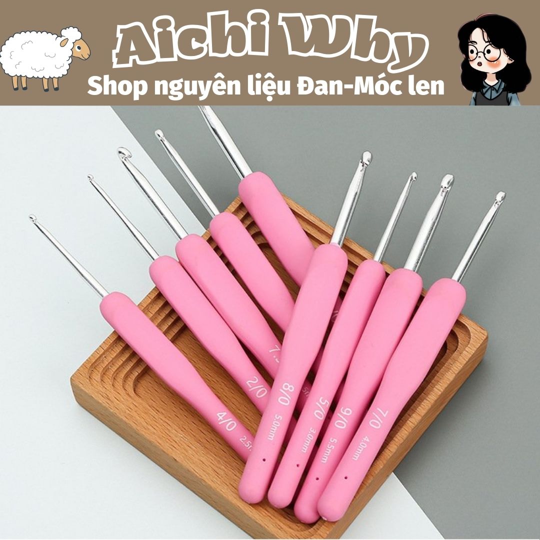Kim móc len màu hồng size to 2.5/3.0/3.5/4.0/4.5/5.0/5.5/6.0- kim móc len cho người mới bắt đầu dễ dàng