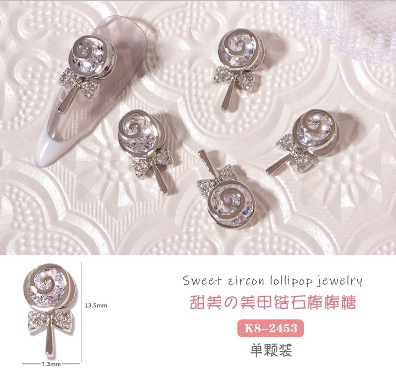 Charm kẹo mút đá pha lê xoay cao cấp