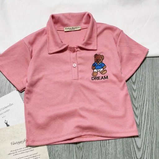 Áo Thun Cổ Be Polo Thêu Dream Gấu.