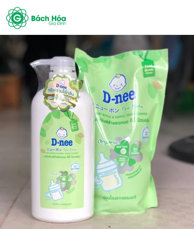 Combo Nước Rửa Bình Sữa Dnee 1 chai 620ml 1 túi 600ml