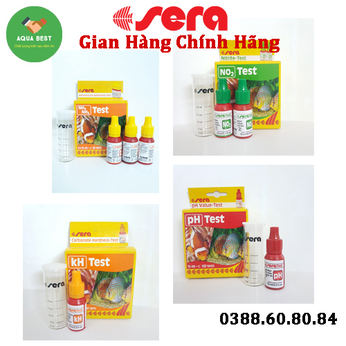 [Chính Hãng] Combo 4 bộ test Sera PH, KH, NO2, NH3