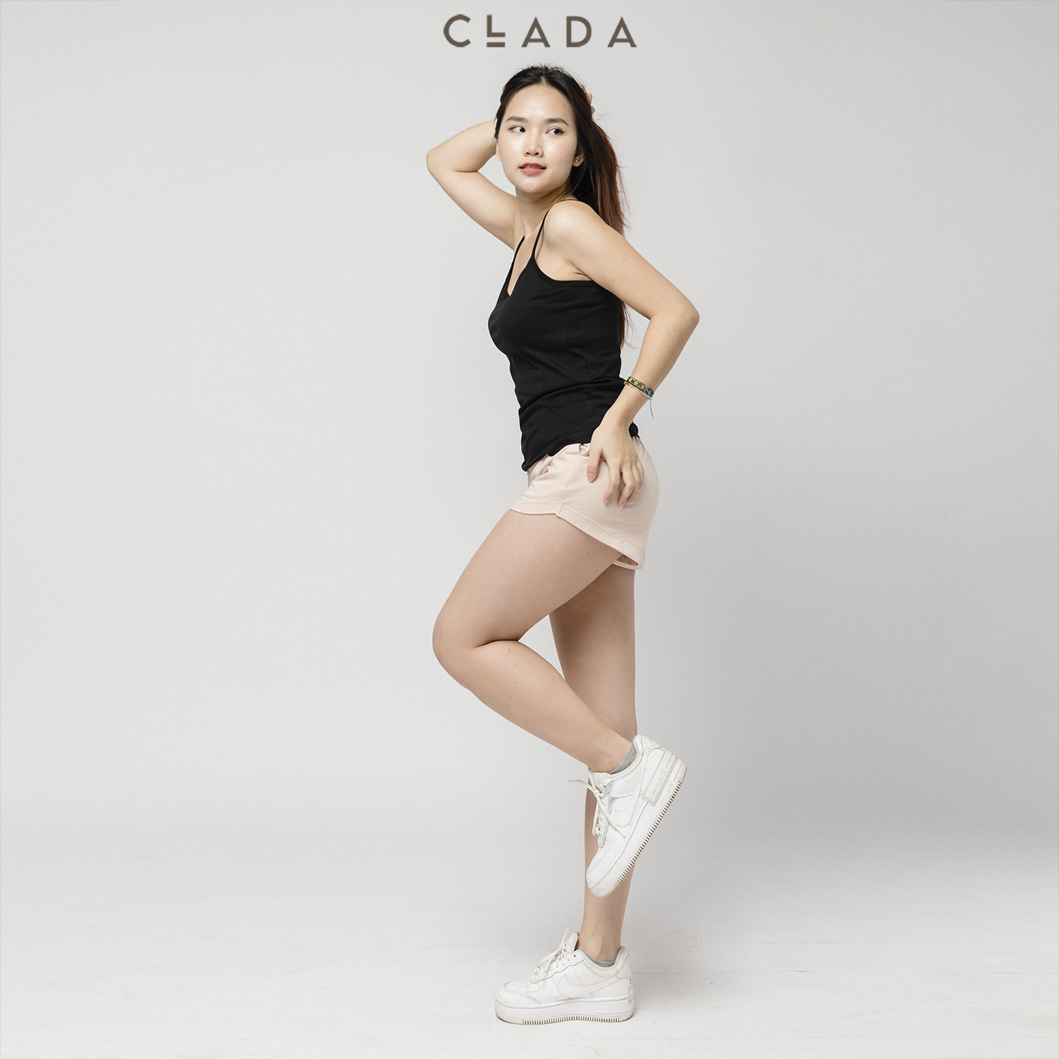 Quần short nữ lưng cao thương hiệu CLADA - Hồng
